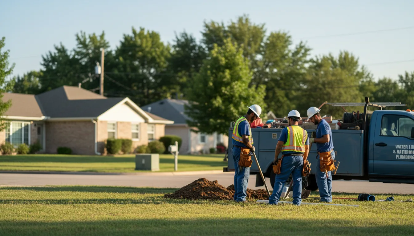Residential water line and bathroom plumbing service in Nebraska City, NE